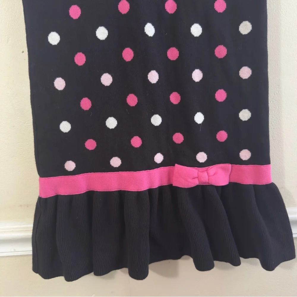 NWT, Gymboree Black Dress with Pink and White Polka Dots, Size 10